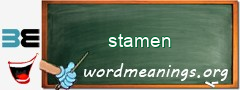 WordMeaning blackboard for stamen